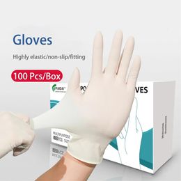 LZ 100 pièces gants en Latex examen cuisine jetable plus épais laboratoire protection ménage nettoyage 231229