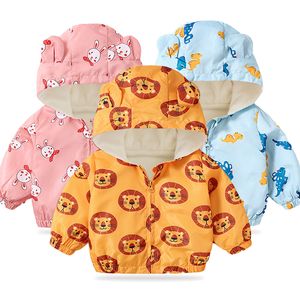 LZH 2021 Automne Printemps Nouveau-né Garçons Dessin animé Imprimer Manteau d'extérieur pour vêtements pour bébés Veste bébé 210226