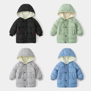 Lzh 2021 automne hiver vestes pour enfants plus épais vêtements d'extérieur pour enfants à capuche doudoune pour garçons longs bébé garçons doudounes 3-12Y J220718