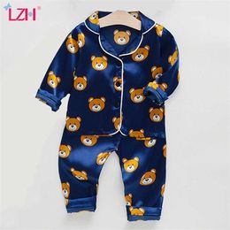 Lzh herfst kinderkleding peuter jongens pyjama sets 2 stks pak zomer kinderkleding voor meisjes casual homewear 211109