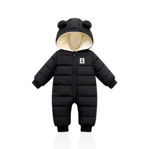 LZH Herfst Winter Kind Overalls Geboren Baby Jongens Dikke Katoenen Jumpsuit Voor Meisjes Hooded Romper Infant Kleding 3-12M 220106