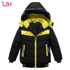 LZH Herfst Winter Jassen voor Jongens Dikke Warme Katoen Gewatteerde kleding Kids Hooded Bovenkleding Coar 3 4 5 jaar 211011