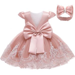 LZH born Vêtements Bébé Filles Robe Infantile Robes De Baptême Robe De Mariée pour Bébé 1er Anniversaire Fête Vert Robe De Noël 240307