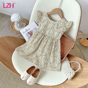 LZH Kinderkleding Meisjes Prinses Jurk Floral Halter Kinderkleding Meisjes 2-8 jaar Zomerjurk 2021 Sweet Baby Meisjes Jurk Q0716