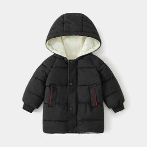 Lzh Fashion Mid-Length Children Jacket 2021 Autumn Winter Thicken Down Jackets For Boys Girls Outerwear 3-12 Year Children Jacket J220718