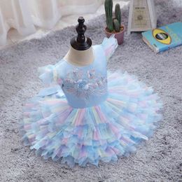 Lzh baby bruiloft baljurk prinses jurk voor baby meisjes avond feestjurk 1e jaar verjaardag jurk baby pasgeboren kleding 0-4Y G1129