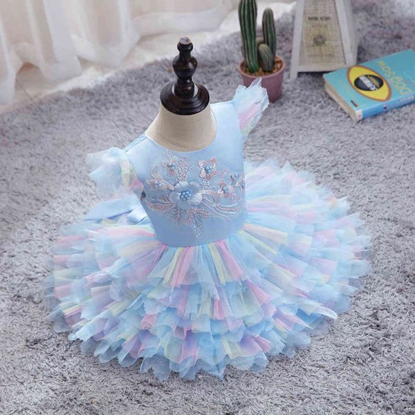 LZH Infantile Robe De Bal De Mariage Robe De Princesse Pour Bébé Filles Robe De Soirée 1ère Année Robe D'anniversaire Bébé Nouveau-Né Vêtements 0-4Y G1129