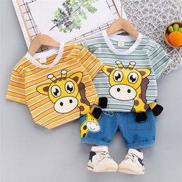 LZH Summer Baby Boys Situit de renta lindo juegos de ropa nacidos para niños Traje de vestuario de manga corta 1-5 atuendo 220507
