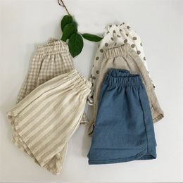 LZL Nieuwe Koreaanse ins Baby Kids Meisjes Shorts Unisex Meisjes Lente Zomer Jongens Polka Dot Katoen Shorts Broek 69 Z2