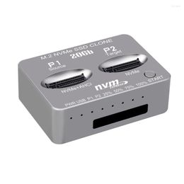 M.2 NVME SSD Clone Station d'accueil double baie USB3.2 Gen2 Type C Boîtier externe pour clé M2 et M