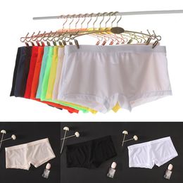 M-2XL transparente para hombre, ropa interior Sexy sin costuras, pantalones Boxershorts para hombre, calzoncillos de malla de tiro medio, calzoncillos Boxer Shorts159D