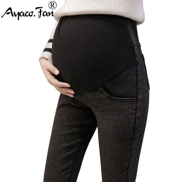 M-3XL Jeans de maternité pour femmes enceintes pantalons enceintes vêtements de grossesse élastiques printemps Slim pantalon de maternité grande taille 240311