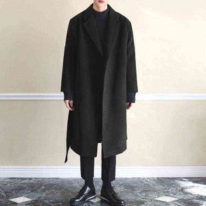 M-4xl Winter Men Mens Fake Fake Wool Jackets Plain Long manches à manches longues Streetwear Fashion Overcoats 2021 Blends masculin T220810