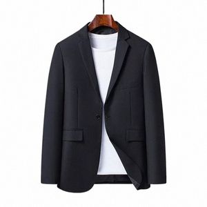 M-5XL Boutique Slim Fit Blazer para hombre Formal Busin Casual Chaqueta de traje masculino Color sólido Traje de un solo pecho Homme Trabajo Trabajo B0GV #