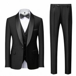 M-6XL Hommes Casual Busin Have Smoking Costume Haut de gamme Marque Boutique Fi Blazer Gilet Pantalon Marié Mariage Dr Party Costume p58q #