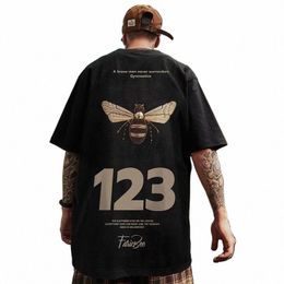 M-8xl hommes t-shirts Fi Carto abeilles imprimer à manches courtes t-shirt pour hommes et femmes unisexe surdimensionné col rond en vrac t-shirt T5QH #