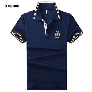 M-8XL Nouveaux Hommes Printemps Été Casual Marque De Mode Mâle Tops Solide Vêtements Qualité Broderie Respirant Coton Polo Chemise 210329