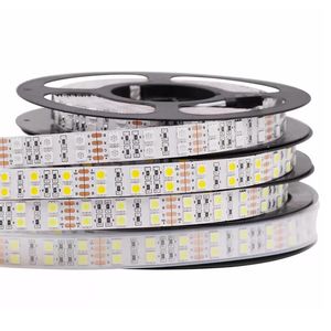 5M DC 12V 600Led 120led / m impermeable SMD 5050 RGB Tira de led blanca cálida Doble fila Cinta de luz flexible