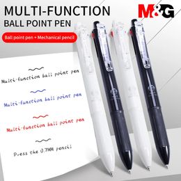 M G 4 en 1 stylo à bille mécanique multifonction 3 couleurs stylo à bille 1 crayon automatique 0.5mm fournitures d'écriture de bureau scolaire 240129