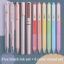 Juego de bolígrafos de Gel MG Cute Morandi de secado rápido Color Kawaii/punta de aguja 0,35mm/0,5mm tinta negra material de papelería escolar bolígrafos
