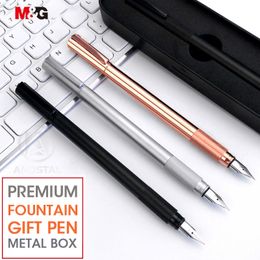 Stylo à plume en métal élégant MG avec boîte-cadeau en métal 0,38 mm or rose pour papeterie scolaire de bureau stylos à encre fine de luxe 201202