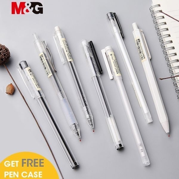 MG Ultra Simple Style Stylo Gel Set 0.35 0.38 0.5mm boîte gratuite Encre Stylos Noirs pour Bureau Fournitures Scolaires Gelpen Japonais Y200709