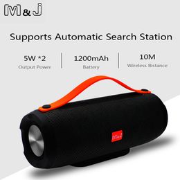 MJ altavoz inalámbrico portátil con Bluetooth estéreo de gran potencia 10W sistema TF FM Radio música Subwoofer columna altavoces ordenador