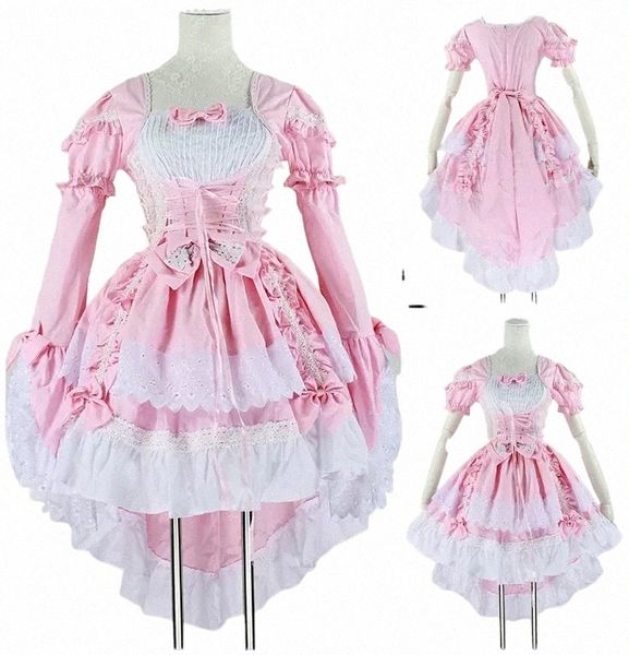 m L Rose Noir Lolita Cosplay Dr Ensemble avec Couvre-chef Princ Fille Gothique Maid Cos Vêtements Dr pour Halen Femmes Costumes o1tS #