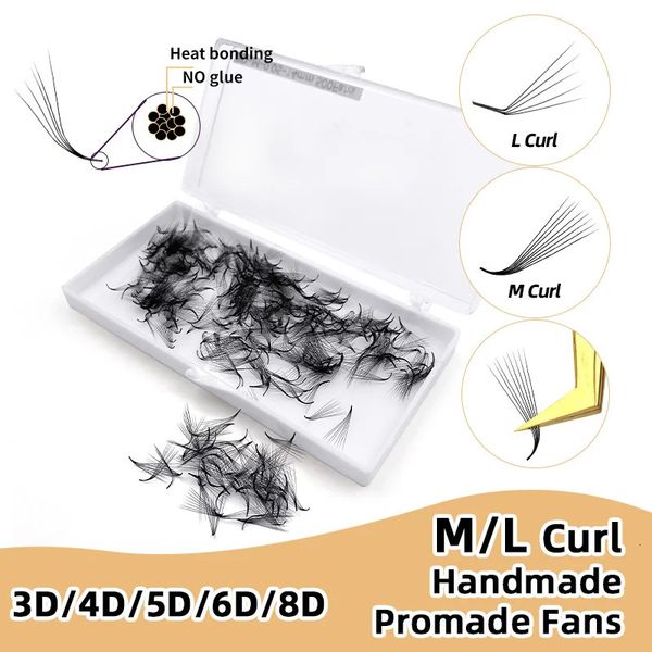 M L Special Curl 500 Éventails Promade en vrac Faits à la main Volume russe Éventails préfabriqués 3D 4D 5D 6D 8D Extension de cils 240119