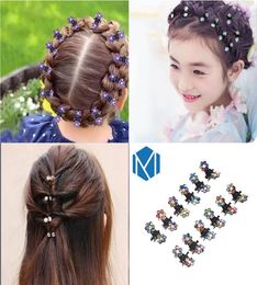 M MISM HAUTE QUALITÉ 12pcSet Girls Mini Claw Rhingestone Flower Clip Cute DIY ACCESSOIRES DE CHELS CRISTAL COLORFUR8375797