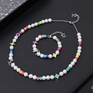 M ng Pearls Party Monogram Designer Sieraden Vrouwen Sier Bead Chain Letter Choker Classic Elegant Pearl Necklace