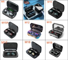 M Series TWS Bluetooth Écouteurs Sans Fil Casque Stéréo Sport Gaming Headset Touch Mini Écouteurs étanches avec Affichage LED M9 M10 M10A M12 M15 M17 M18 M19 Écouteurs