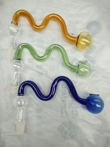 M-vormige Pot Bongs Accessoires, Olie Brander Glasleidingen Waterleidingen Glasleiding Olieruizingen Roken met druppelaar Glass Bongs a