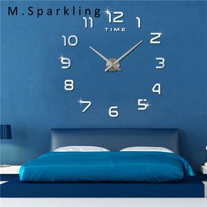 [M.Sparkling] 3D bricolage numérique horloge murale nouveau Design montre décor à la maison cadeau moderne auto-adhésif électronique grandes horloges murales 3M004