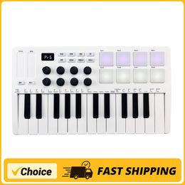 M-vave 25-clé MIDI Control Keyboard Mini Contrôleur MIDI Keyboard USB avec 25 touches sensibles à 25 Velocity 8 RVB Backlit Pads 8 boutons 240527