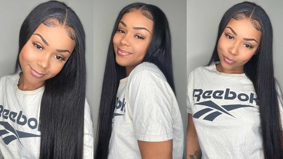 13X4 Glueless Straight Lace Front Human Hair Wig Straight Wig detail view 3
