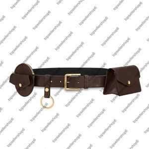 M0236U DAGELIJKSE MULTI -POCKT 30 MM BAND MEN MEN Women Fanny Canvas Real kalf lederen taille Pack Key Holder Tags Purse