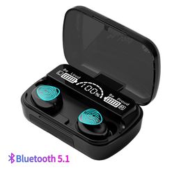 M10 TWS Bluetooth-oortelefoon Draadloze HIFI Stereo Oordopjes Hoofdtelefoon Bluetooth 5.0 LED-display Sport Waterdichte headsets met MIC