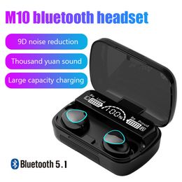 M10 TWS Casque sans fil Écouteurs 2500mAh Boîte de chargement Casques stéréo étanches compatibles Bluetooth avec microphone