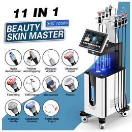 M11 Multifuncional-Shuttle-Shuttle Show Beauty Micro Hidrodermabrasão Ultrasound RF RF Microcorrente 11 em 1 Instrumento de limpeza profundo antienvelhecimento da pele