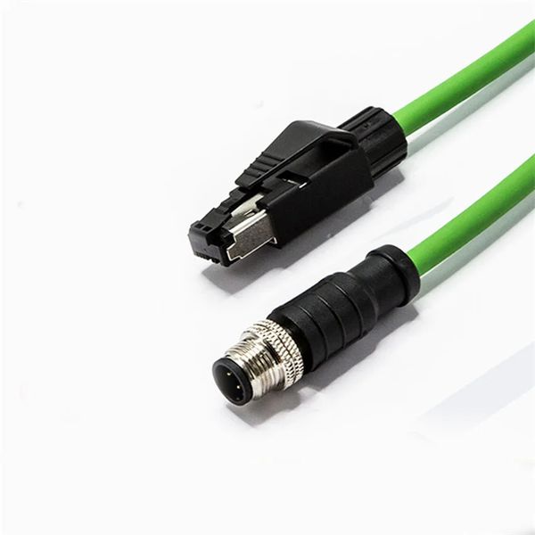 Cable Ethernet M12 a RJ45, cable sensor de codificación ADX de 4 núcleos y 8 núcleos, cable Ethernet industrial, conector M12