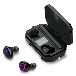 M12 TWS 5.0 Auricular Bluetooth con micrófono Pantalla LED Linterna Auriculares inalámbricos Bluetooth Auriculares Impermeable Cancelación de ruido en caja