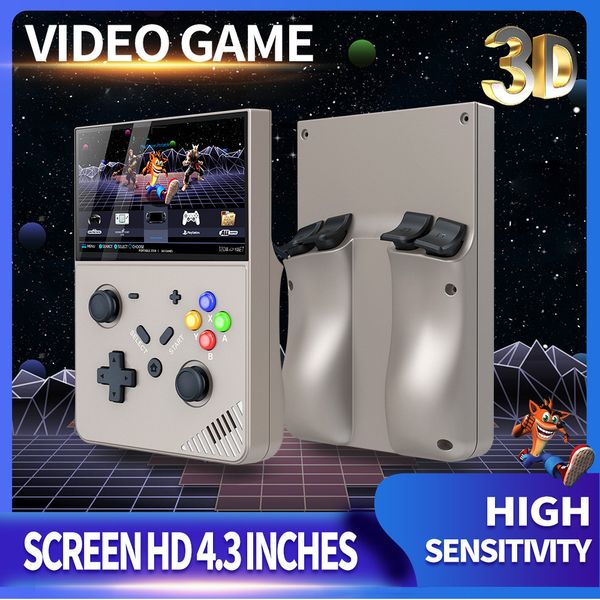Console de jeu M18 Écran HD Écran de 4,3 pouces Player de jeu portable 64 Go 3D Dual Joystick Music for FC SF NES GBA MD PS1 Arcade 25 Simulators PK R36S