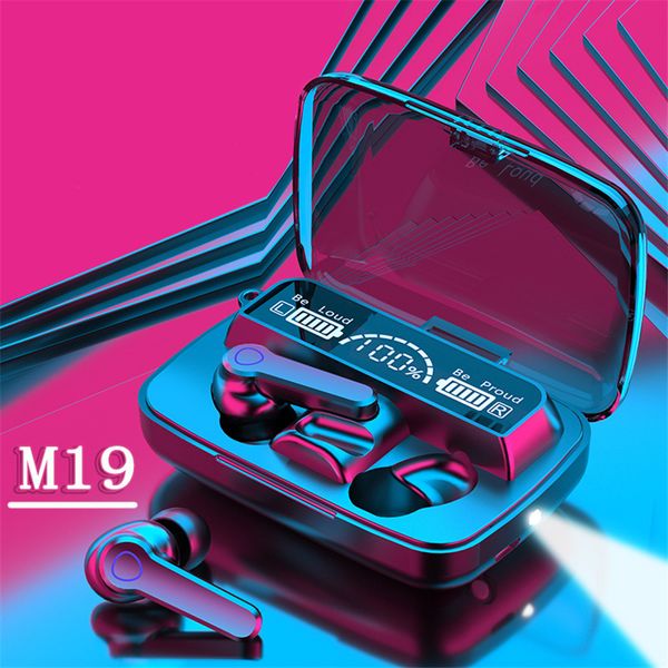 M19 M18 M16 M10 TWS Mini auricular Pantalla LED Gemelos Inalámbrico Bluetooth 5.1 Auriculares Estéreo Auriculares deportivos Tecla táctil Auriculares impermeables