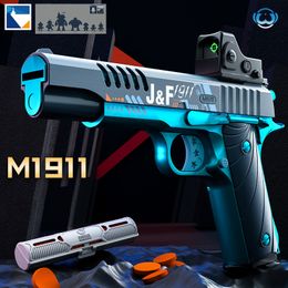 M1911 Desert Eagle Pistolet Pistolet Jouets Électrique Haute Vitesse Tir Continu EVA Balles Molles Flyer Pistolets Lanceur Jouet Garçons Cadeau 2054