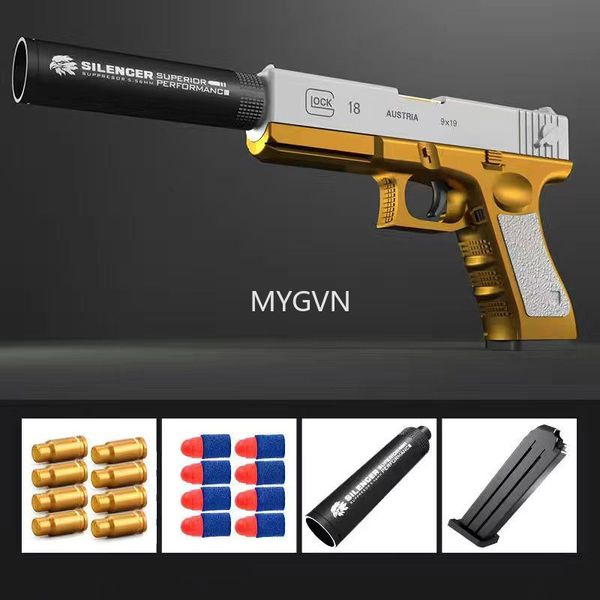 M1911 EVA Soft Bullet Foam Darts Blaster Toy Gun Pistolet Tir manuel Lanceur rose avec silencieux pour enfants Enfants Garçons Cadeaux d'anniversaire 002