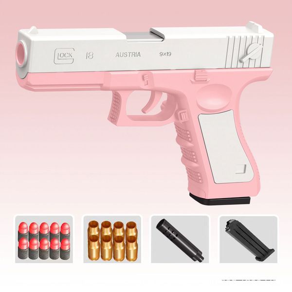 M1911 EVA Soft Bullet Foam Dardos Blaster Pistola de juguete Pistola Manual Disparo Lanzador rosa con silenciador para niños Niños Niños Regalos de cumpleaños001