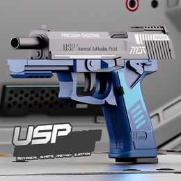 Pistola M1911/USP de juguete, balas blandas EVA, carcasa para lanzar eyección, pistola de grafiti para niños, pistolas de tiro para deportes al aire libre 2086