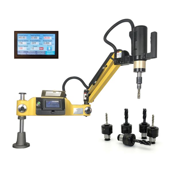 Máquina de taladrar eléctrica CNC M2-M12 CE, servomotor, perforadora eléctrica, herramienta eléctrica de brazo fácil, máquina de roscado con mandriles