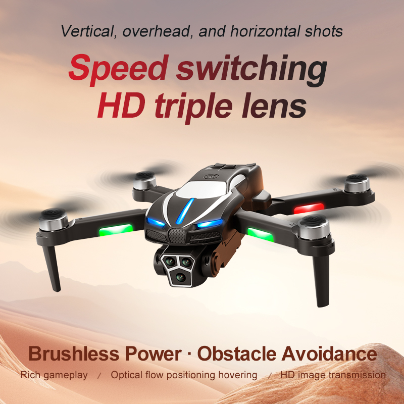M2 Mini bürstenloser Drohne Professionell HD 3 Kamera Esc WiFi FPV Hindernismeidung Dron Optical Flow Positioning Schwebende faltbare RC -Luftfotografiespielzeug Spielzeug